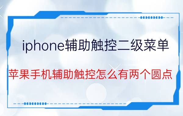 iphone辅助触控二级菜单 苹果手机辅助触控怎么有两个圆点？